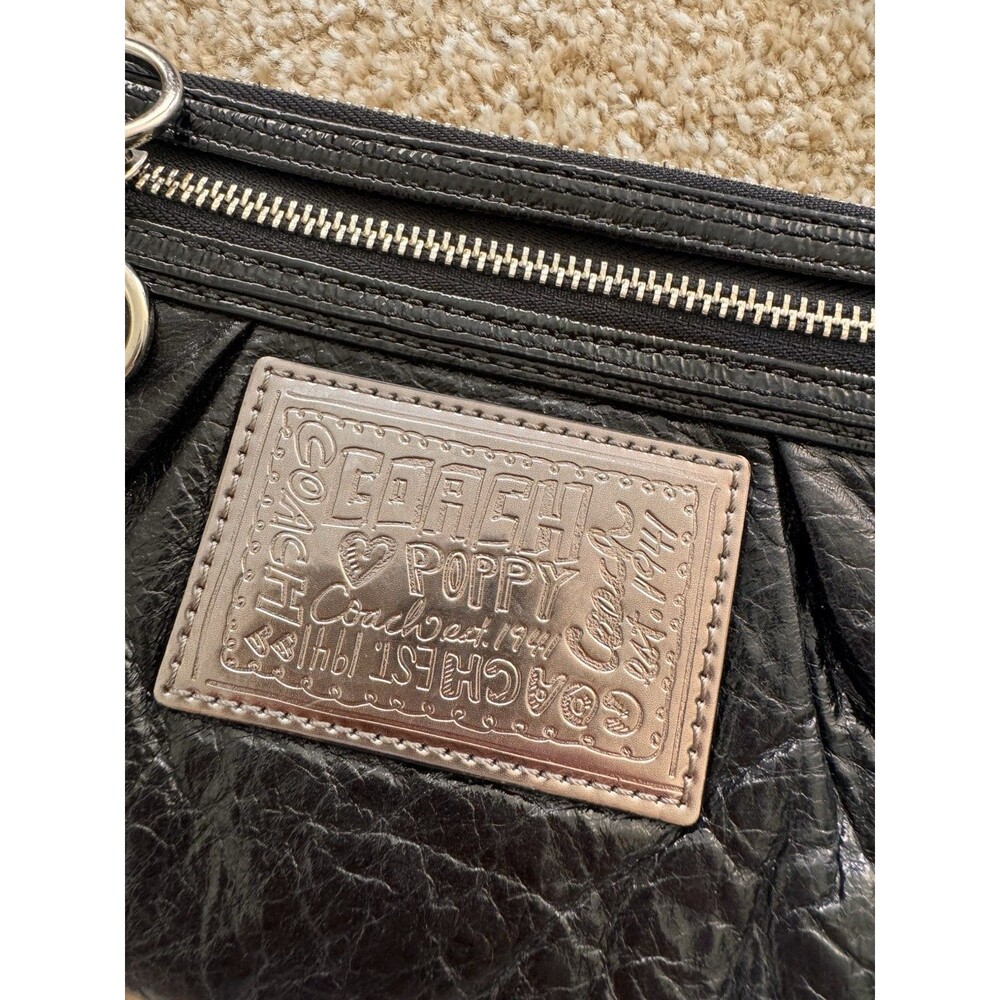 Coach Poppy Vintage Wristlet Black Wallet Purse Detachable Strap Rare Y2K 2000s - Picture 2 of 7